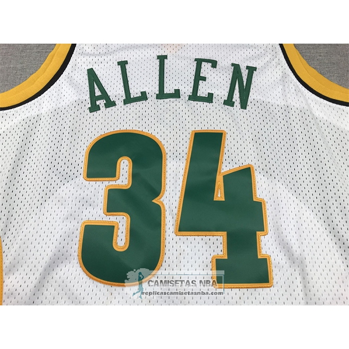 Camiseta Seattle SuperSonics Ray Allen NO 34 Mitchell & Ness 2006-07 Blanco